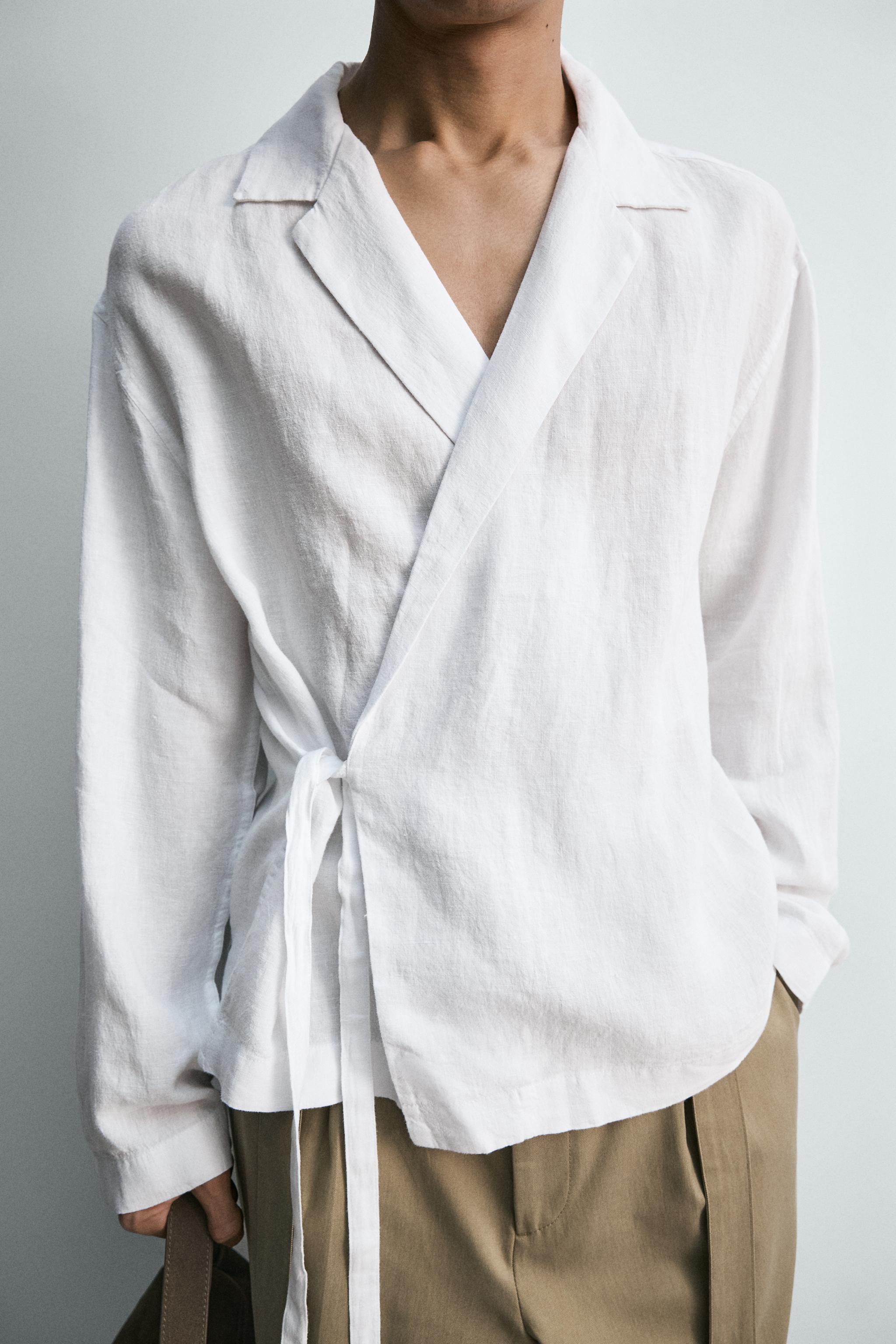 100% LINEN TIE SHIRT